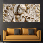 Lord Krishna Flute Symphony 3D Canvas Wall Painting
