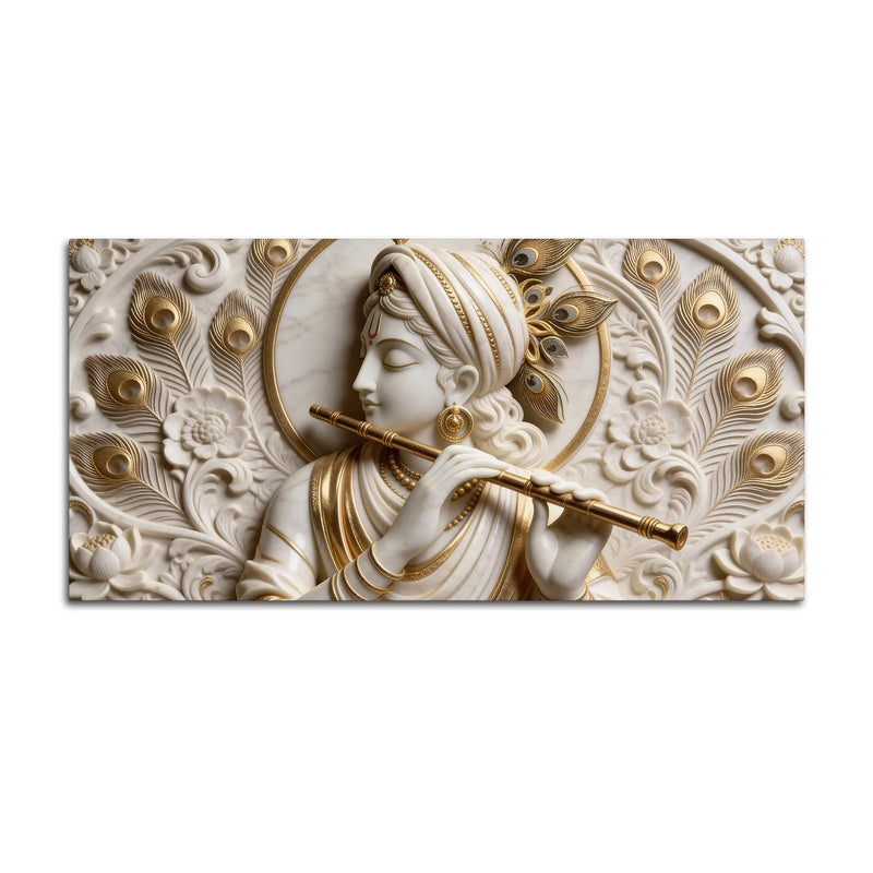 Lord Krishna Flute Symphony 3D Canvas Wall Painting