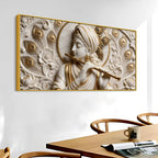 Lord Krishna Flute Symphony 3D Canvas Wall Painting