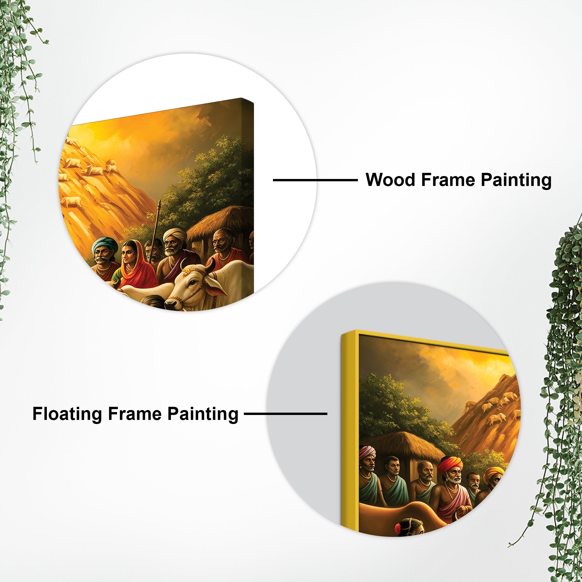 Lord Krishna Govardhan Leela Canvas Wall Painting for Home Décor