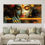 Lord Krishna Modern Spiritual Canvas Painting for Living Room