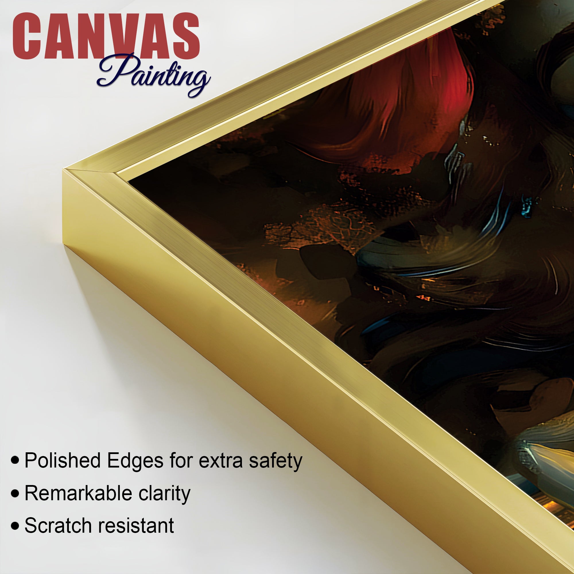 Lord Krishna Modern Spiritual Canvas Painting for Living Room