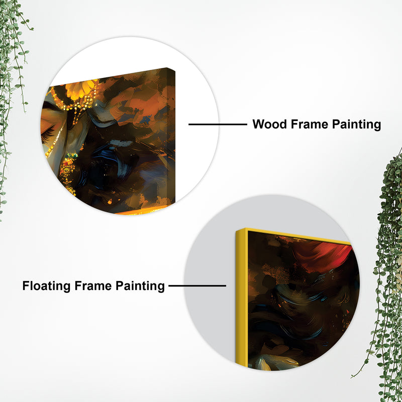 Lord Krishna Modern Spiritual Canvas Painting for Living Room