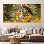 Lord Krishna Nature Theme Painting for Wall Décor