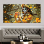 Lord Krishna Nature Theme Painting for Wall Décor