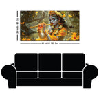 Lord Krishna Nature Theme Painting for Wall Décor