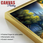 Lord Krishna Peaceful Moonlight Spiritual Painting