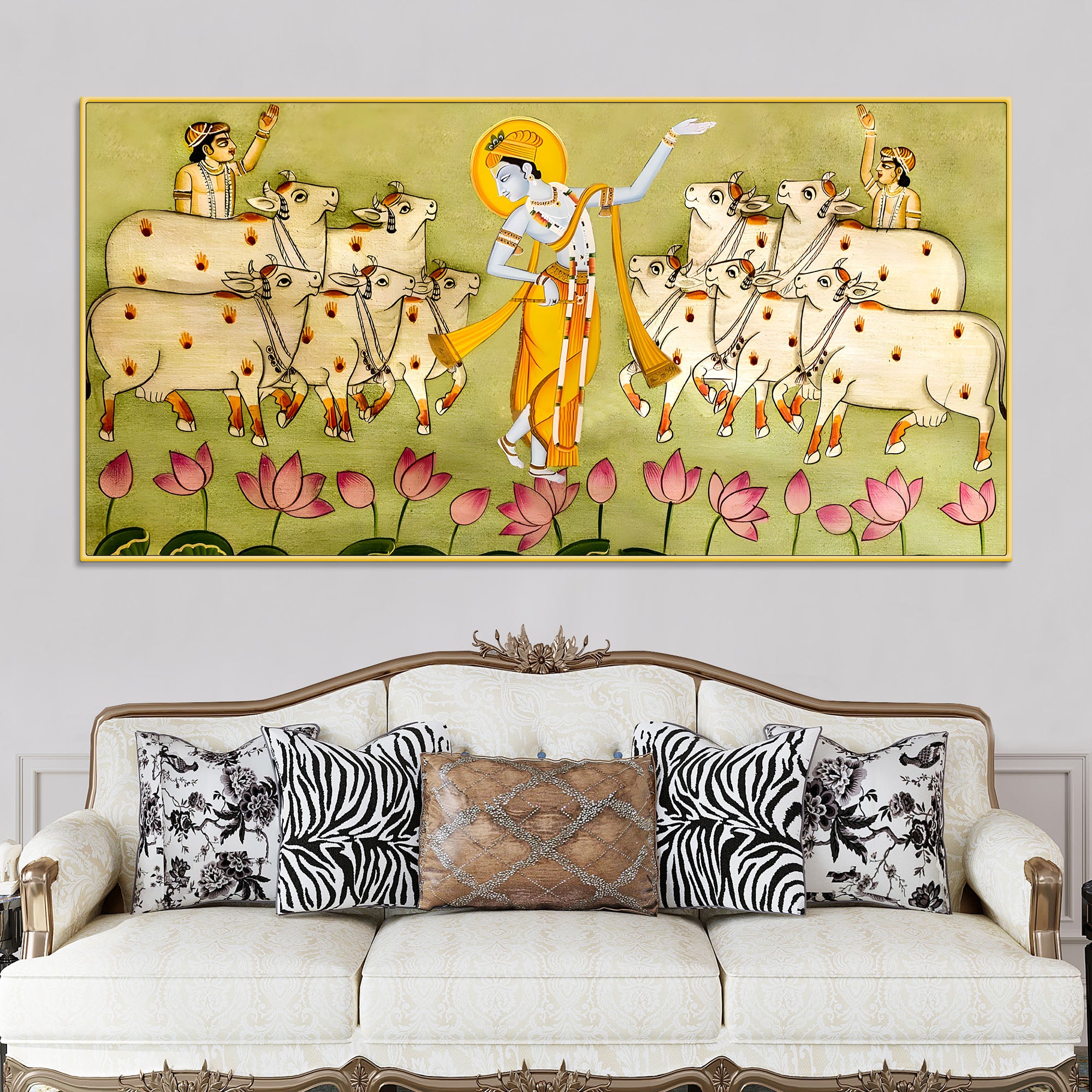 Lord Krishna Pichwai Wall Painting | Premium Indian Home Decor