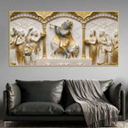 Lord Krishna Playing Flute 3D Canvas Wall Painting