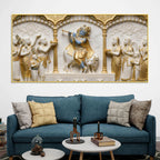 Lord Krishna Playing Flute 3D Canvas Wall Painting
