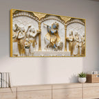 Lord Krishna Playing Flute 3D Canvas Wall Painting