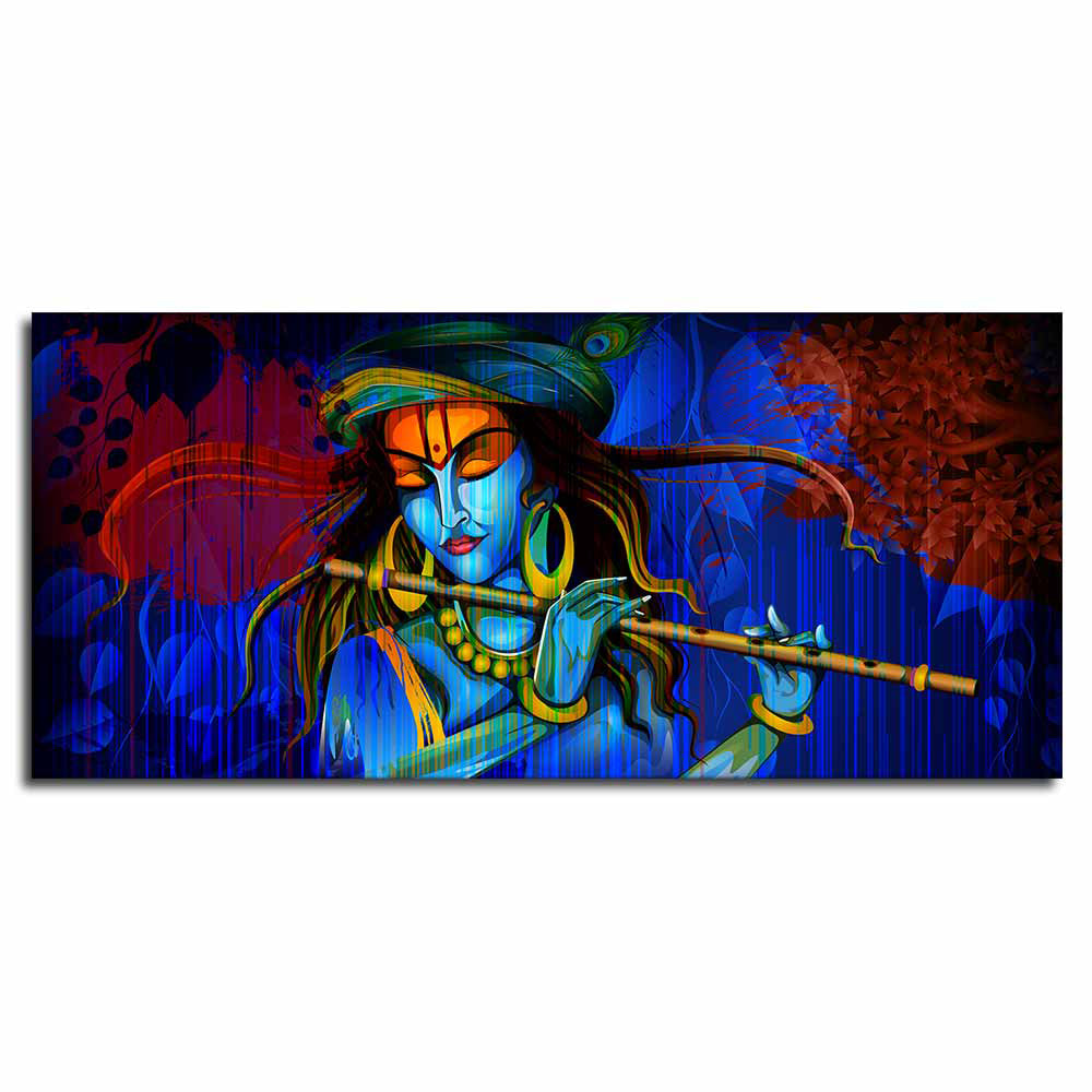 Lord Krishna playing Flute Canvas wall Painting