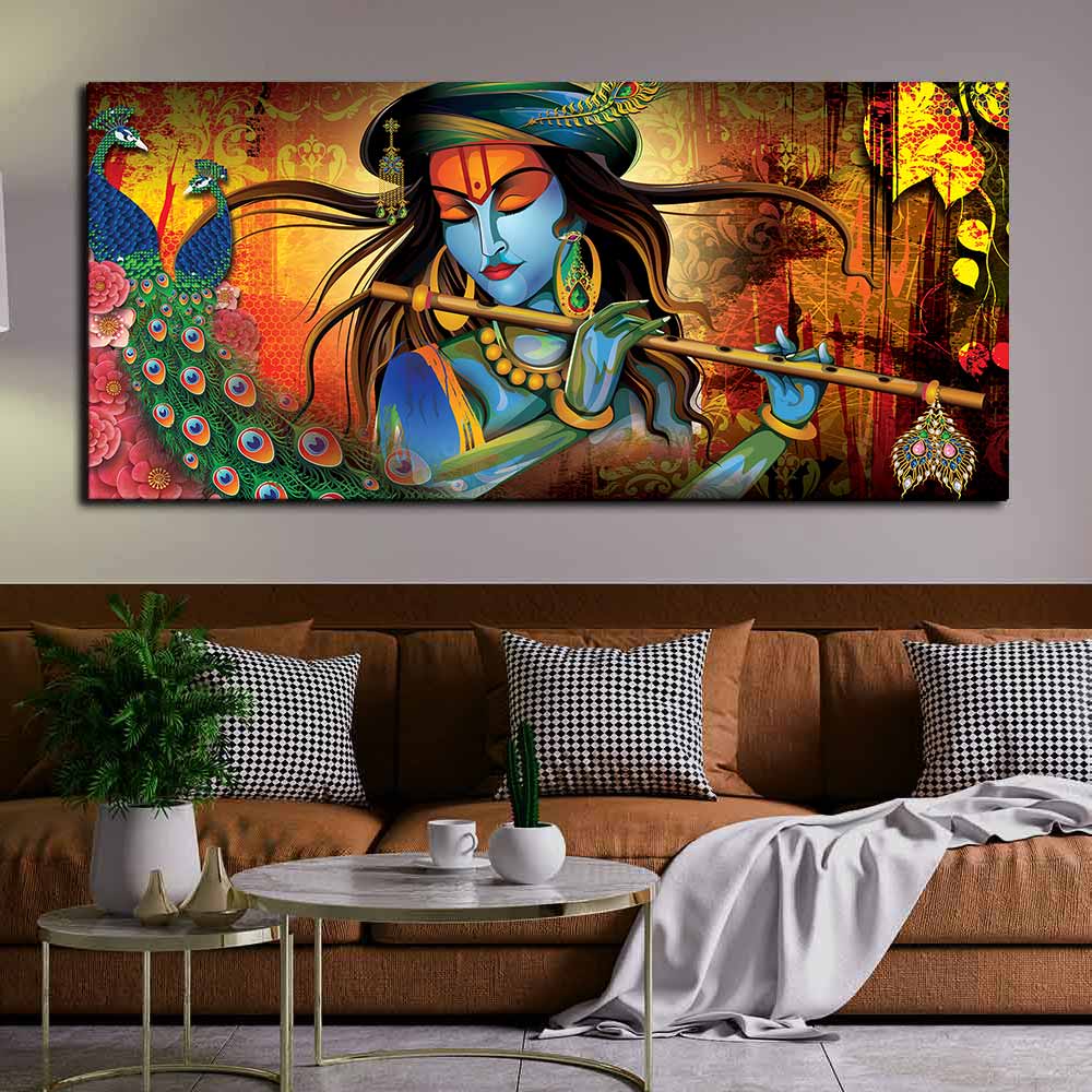 Krishna flute wall painting