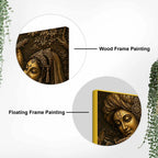 Lord Krishna Playing Flute with Shree Radha Metallic Look 3D Canvas Painting