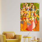 lord-krishna-raas-leela-dance-holi-festival-folk-art-canvas-wall-painting