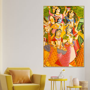 lord-krishna-raas-leela-dance-holi-festival-folk-art-canvas-wall-painting