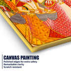 Lord Krishna Raas Leela Dance Holi Festival Folk Art Canvas Wall Painting