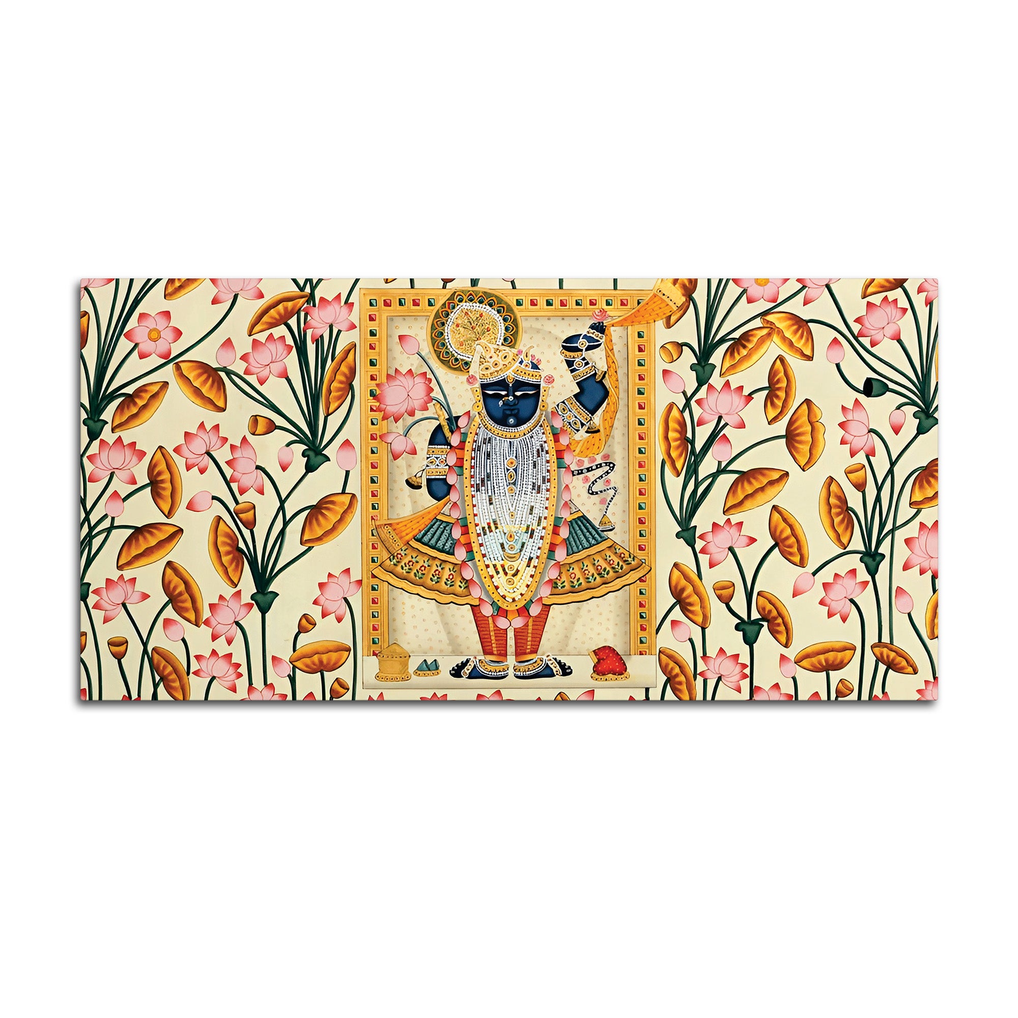 Lord Krishna Shrinathji Pichwai Art Wall Painting