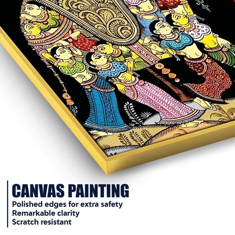 Lord Krishna Spiritual Canvas Painting | Indian Traditional Wall Decor