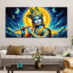 Lord Krishna Spiritual Night Sky Painting