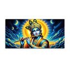 Lord Krishna Spiritual Night Sky Painting