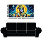 Lord Krishna Spiritual Night Sky Painting