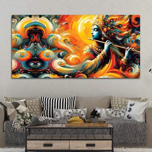 Lord Krishna Wall Painting for Living Room Décor