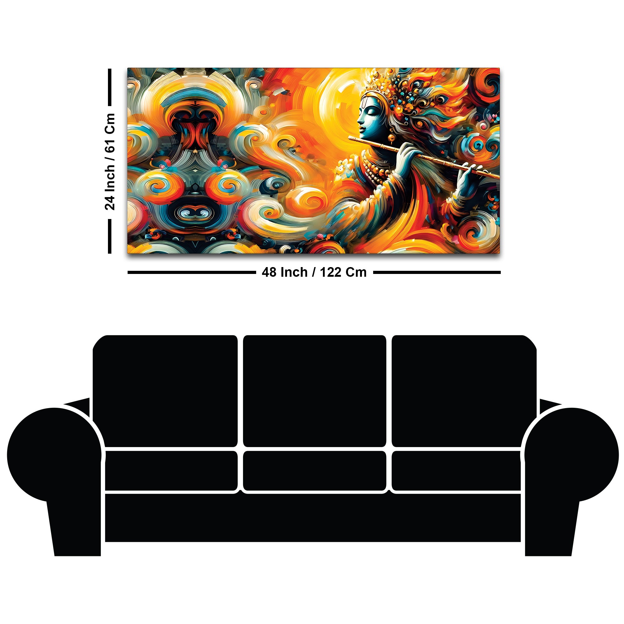Lord Krishna Wall Painting for Living Room Décor