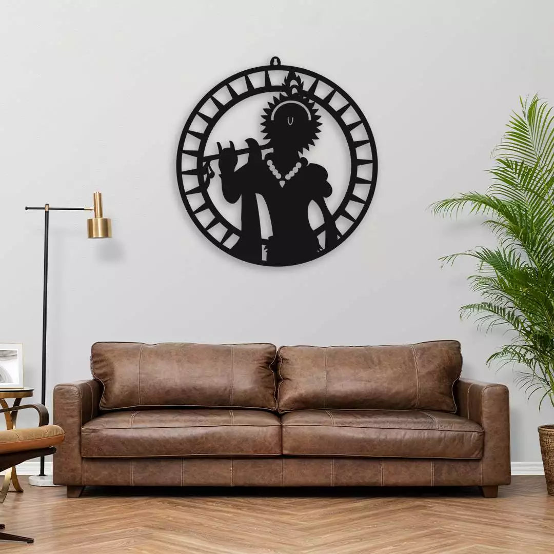 Lord Krishna with Flute LED Wall Hanging for Temple and Wall Decor