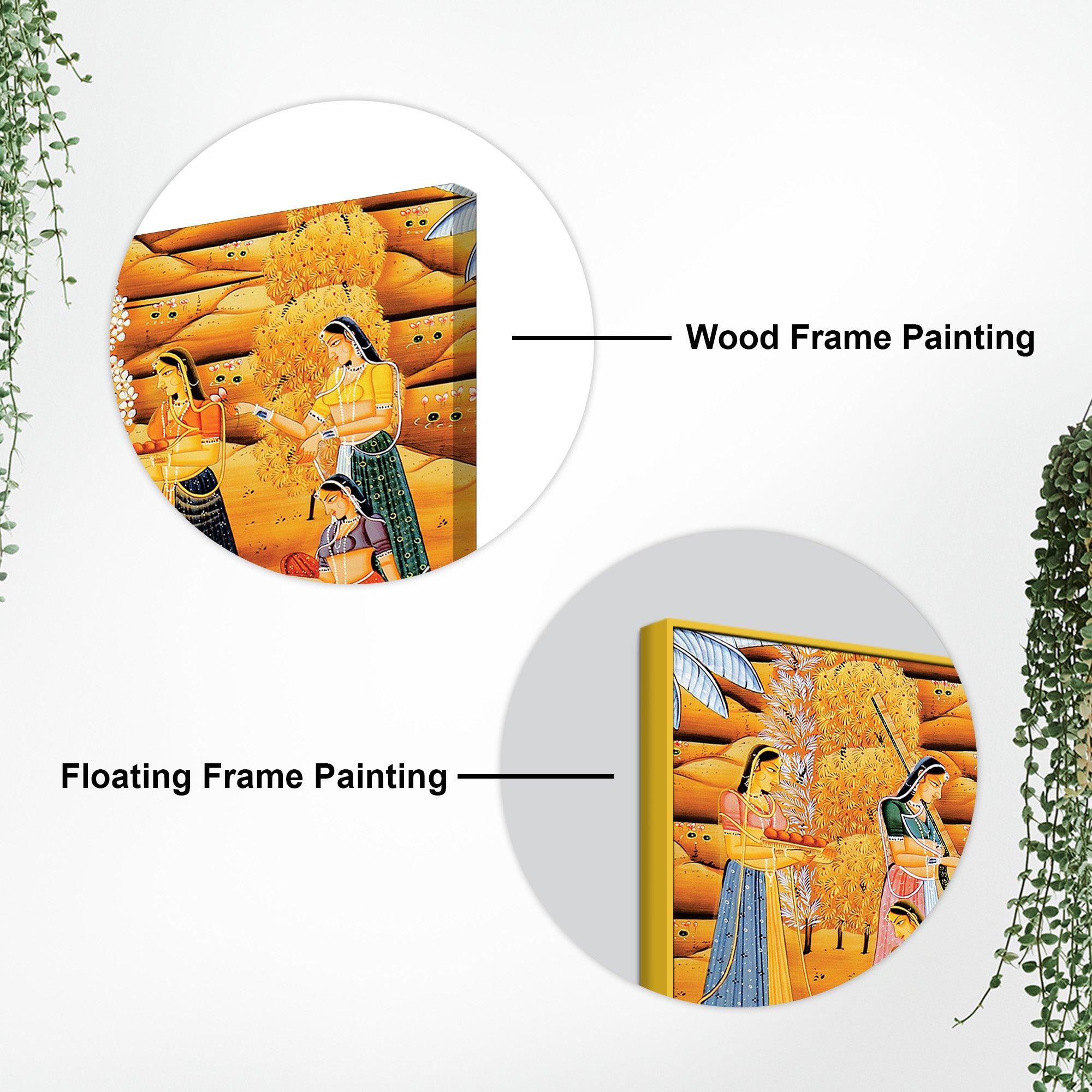 Lord Krishna with Gopis Traditional Pichwai Art Wall Painting