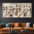 Lord Krishna with Radha and Gopis 3D Canvas Wall Painting

