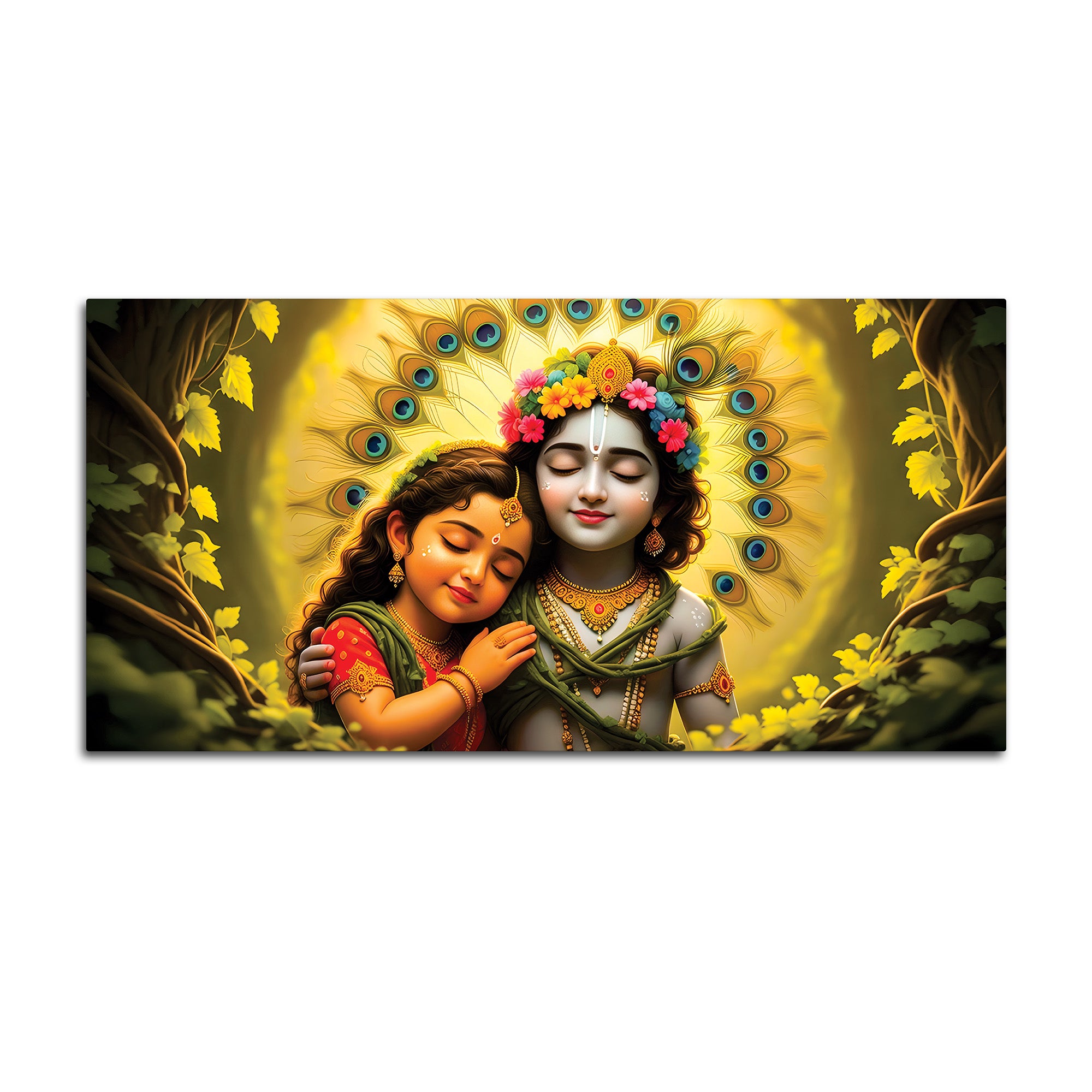 Lord Krishna with Radha Wall Art Painting for Home & Office Décor