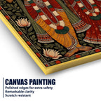 Lord Krishna with Shree Radha Devotional Canvas Wall Painting