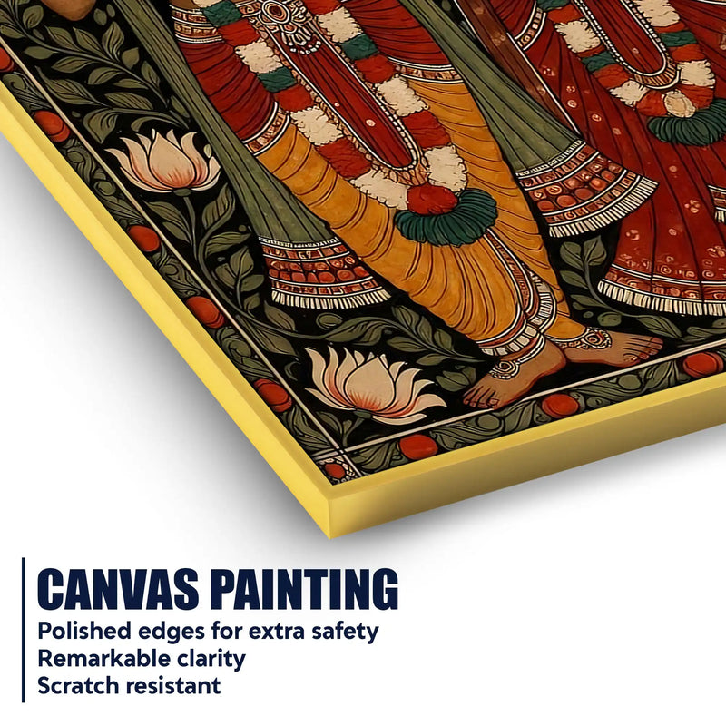 Lord Krishna with Shree Radha Devotional Canvas Wall Painting