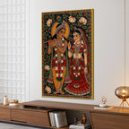 Lord Krishna with Shree Radha Devotional Canvas Wall Painting