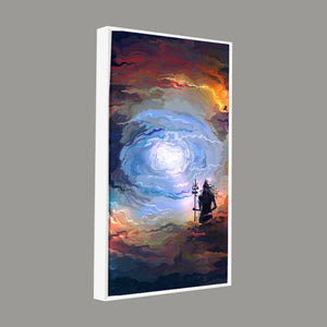 Lord Mahadev in Dramatic Sky Canvas Wall Painting