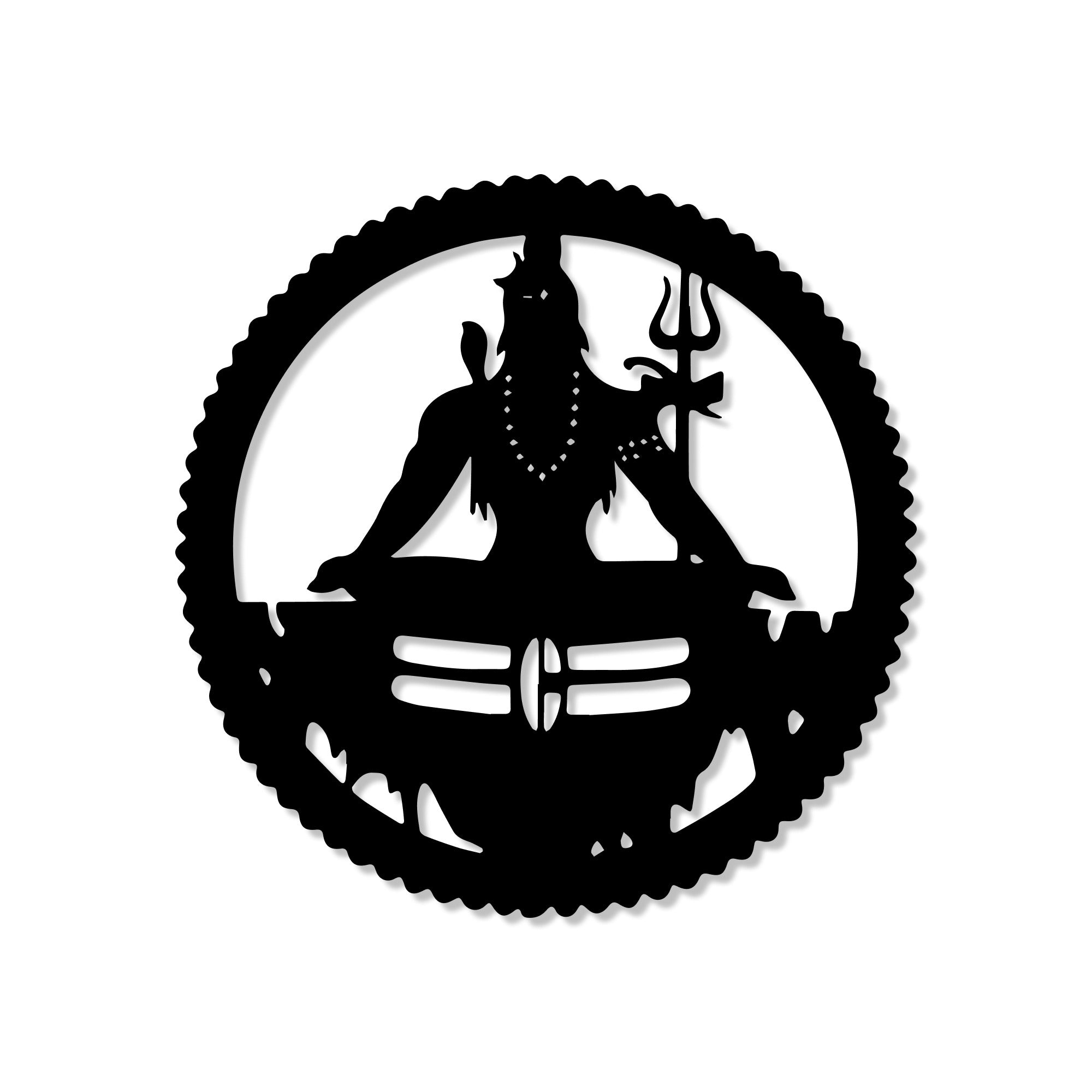 Lord Mahadev Lotus Position Metal Art Devotion Wall Decor