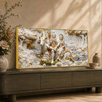 Lord Mahadev & Mata Parvati with Nandi 3D Canvas Wall Painting