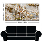 Lord Mahadev & Mata Parvati with Nandi 3D Canvas Wall Painting