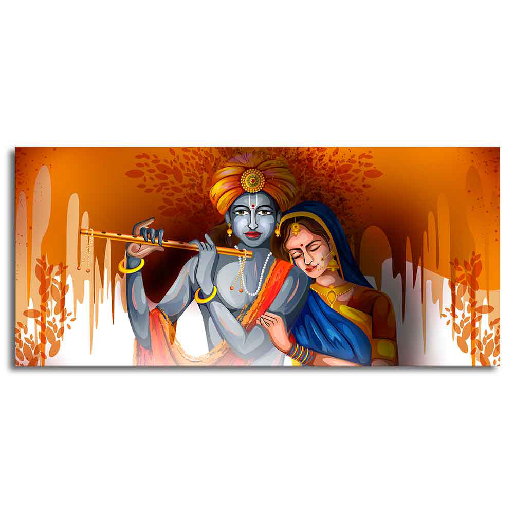 Lord Radha Krishna Beautiful Large Canvas Wall Painting