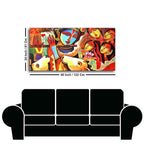 Lord Radha Krishna Decorative Pattern Canvas Big Wall Painting Wall Art