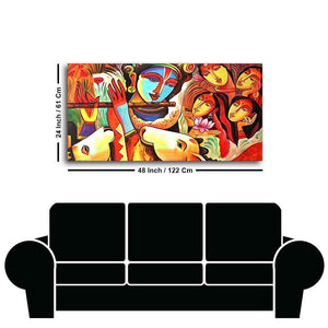 Lord Radha Krishna Decorative Pattern Canvas Big Wall Painting Wall Art