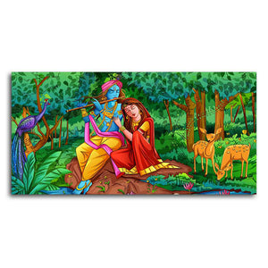 Lord Radha Krishna in Forest Wall Painting