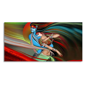 Lord Radha Krishna Musical Modern Art Canvas Wall Painting