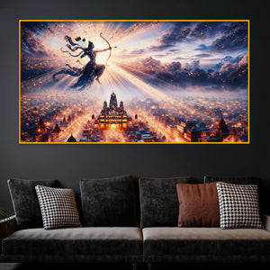 Lord Ram Crystal Glass Painting for Hotel Interior Décor