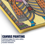 Lord Ram Madhubani Canvas Painting for Temple Style Wall Décor