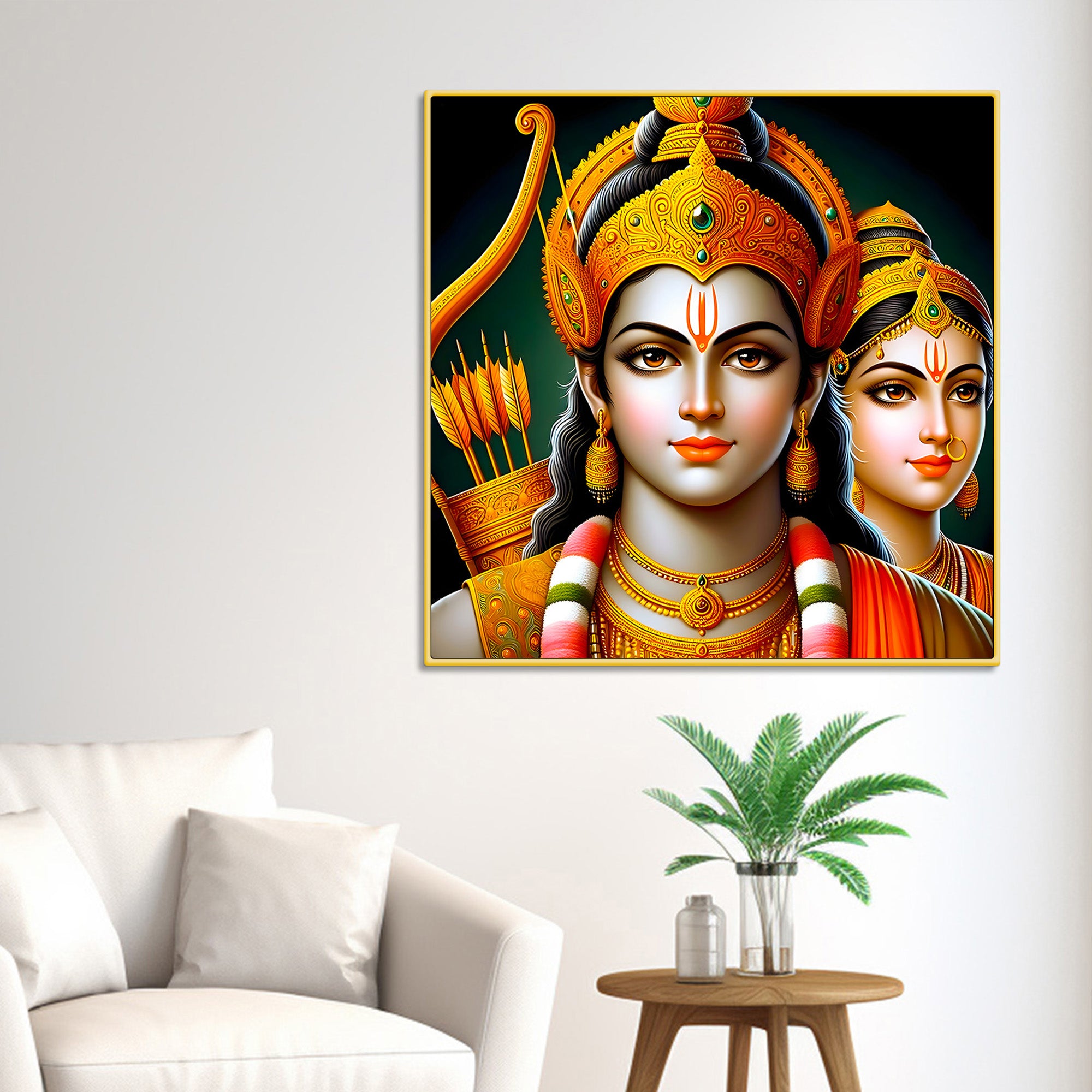 Lord Ram Sita Royal Painting for Home & Office