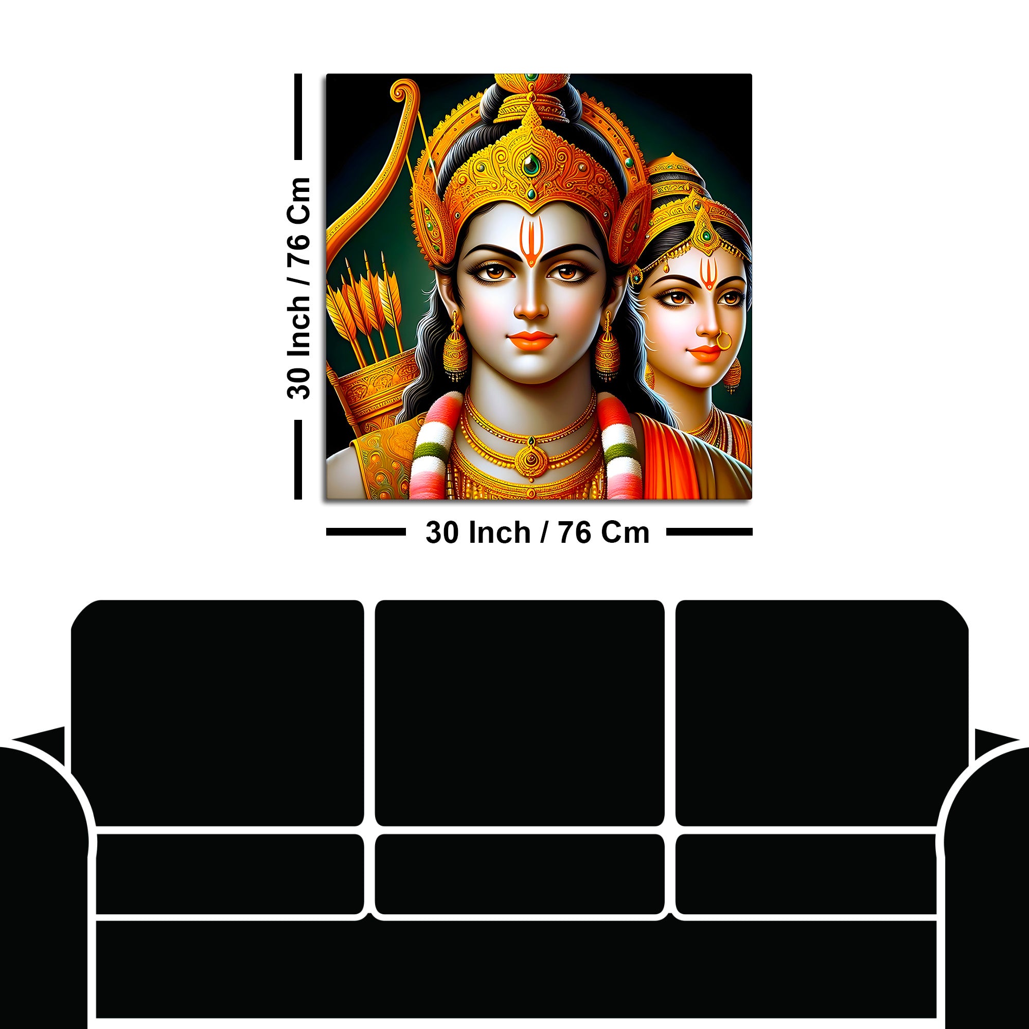 Lord Ram Sita Royal Painting for Home & Office