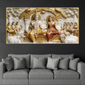 Lord Rama and Goddess Sita Royal Darbar 3D Canvas Wall Painting