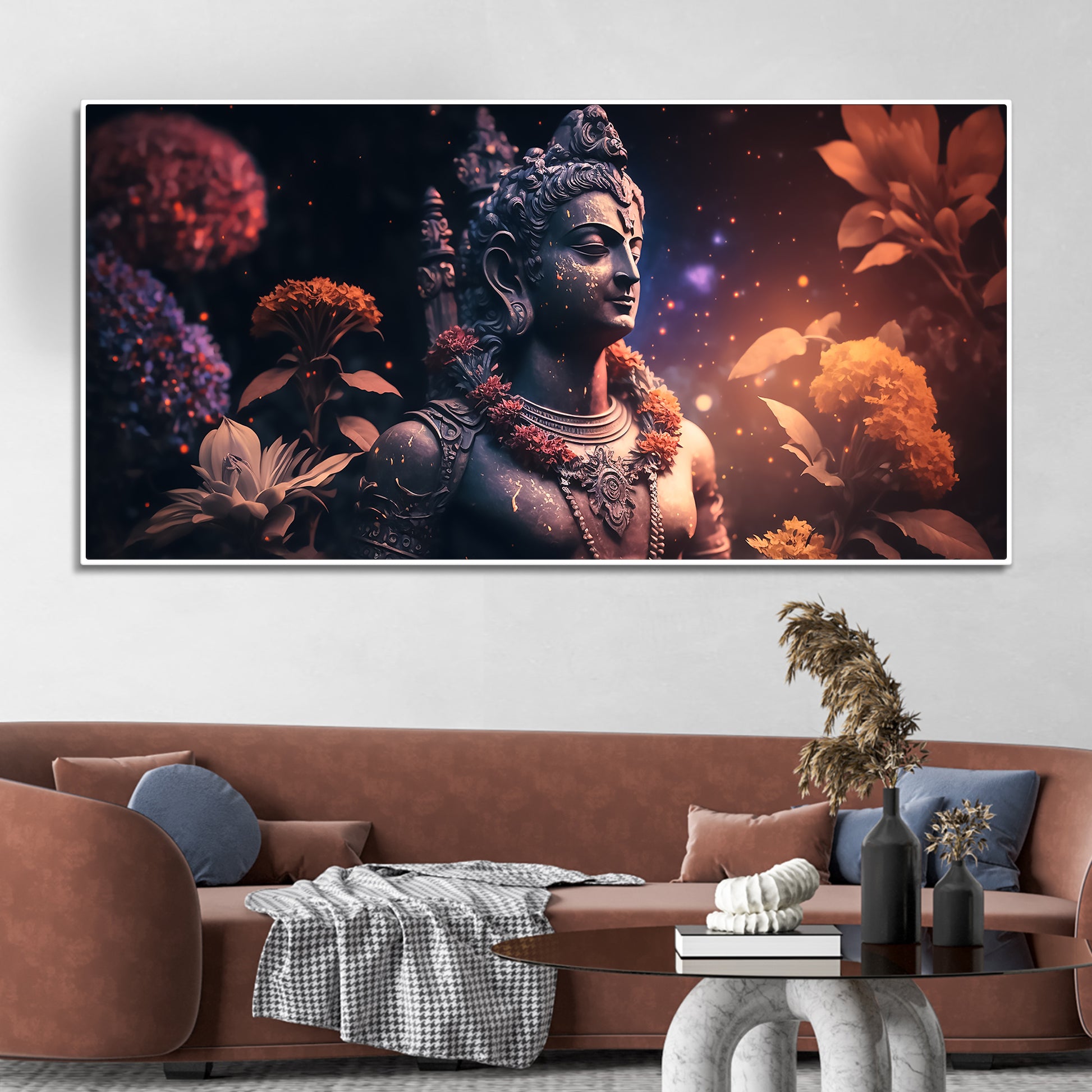 Lord Shiv Shankar Statue Premium Canvas Wall Painting